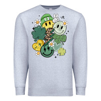 Heather Grey st patricks day green smile Premium Sweatshirt - MaliasSmallBusiness