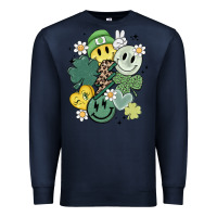 Navy st patricks day green smile Premium Sweatshirt - MaliasSmallBusiness