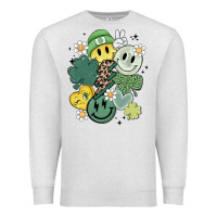 Oatmeal Heather st patricks day green smile Premium Sweatshirt - MaliasSmallBusiness