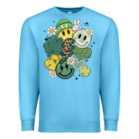 Ocean Blue st patricks day green smile Premium Sweatshirt - MaliasSmallBusiness