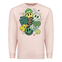 Pale Pink st patricks day green smile Premium Sweatshirt - MaliasSmallBusiness