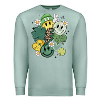 Seafoam st patricks day green smile Premium Sweatshirt - MaliasSmallBusiness