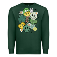 Sports Green st patricks day green smile Premium Sweatshirt - MaliasSmallBusiness