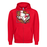 Red leopard volleyball texas map Zipper Hoodie - Jasminsmagicworld