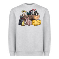 Heather Grey farm animals wagon Heavyweight Sweatshirt - Zillion Design Studio