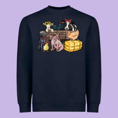 Farm Animals Wagon Heavyweight Sweatshirt Designed By Zillion Design Studio