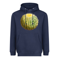 Navy golden barrel cactus Heavyweight Hoodie - LillyAllenDesigns