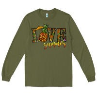 Army Green love summer pinapple Long Sleeve Tee - CowhideDigitalArt