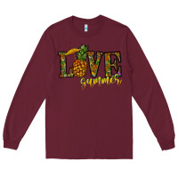 Burgundy love summer pinapple Long Sleeve Tee - CowhideDigitalArt