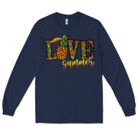 Navy love summer pinapple Long Sleeve Tee - CowhideDigitalArt
