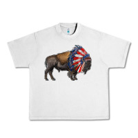 Lunar Rock american bison with indian headdress Urban Heavy Tee - RanaPortraitStore