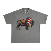 Tornado american bison with indian headdress Urban Heavy Tee - RanaPortraitStore