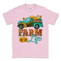 Bubblegum Pink farm truck  farm life with sunflower Classic Tee - HRA Design Shop