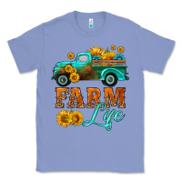 Colony Blue farm truck  farm life with sunflower Classic Tee - HRA Design Shop