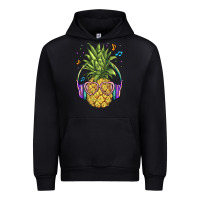 Black pineapple with headphone Urban Hoodie - BarkalooDesign
