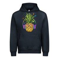 Navy pineapple with headphone Urban Hoodie - BarkalooDesign