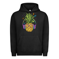 Pigment Black pineapple with headphone Urban Hoodie - BarkalooDesign
