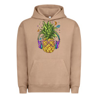 Pigment Burro pineapple with headphone Urban Hoodie - BarkalooDesign