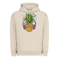 Pigment French Oak pineapple with headphone Urban Hoodie - BarkalooDesign