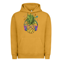 Pigment Peanut Butter pineapple with headphone Urban Hoodie - BarkalooDesign