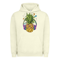 Pigment Pistachio pineapple with headphone Urban Hoodie - BarkalooDesign