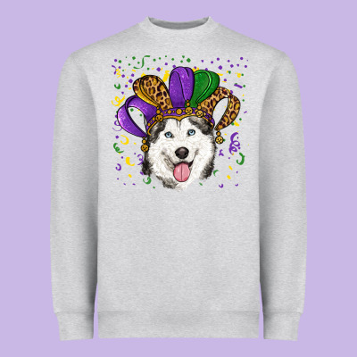 Heavyweight Sweatshirt Mardi gras hat husky