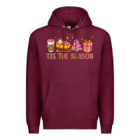 Burgundy tis the season Premium Hoodie - MaliasSmallBusiness