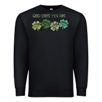 Black god says i am patrick's day Premium Sweatshirt - MaliasSmallBusiness