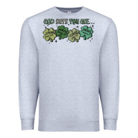 Heather Grey god says i am patrick's day Premium Sweatshirt - MaliasSmallBusiness