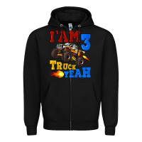 Black i'am three truck yeah Zipper Hoodie - Artiststas