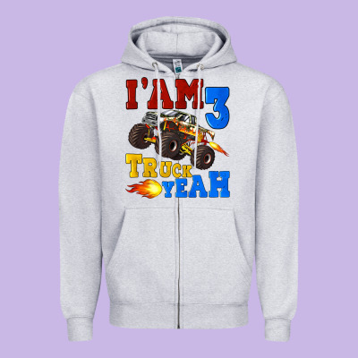 I'am Three Truck Yeah Zipper Hoodie Designed By Artiststas