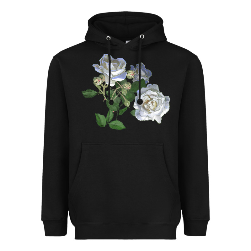 White Dawn Rose Heavyweight Hoodie by LillyAllenDesigns | Teevron