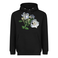 Black white dawn rose Heavyweight Hoodie - LillyAllenDesigns