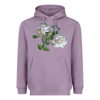 Lavender white dawn rose Heavyweight Hoodie - LillyAllenDesigns