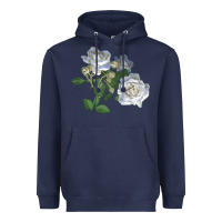 Navy white dawn rose Heavyweight Hoodie - LillyAllenDesigns