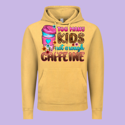 Too Many Kids Not Enough Caffeine Vintage Hoodie Designed By Zillion Design Studio