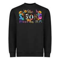 Black she is strong proverbs 31 25 Heavyweight Sweatshirt - Zillion Design Studio