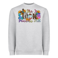 Heather Grey she is strong proverbs 31 25 Heavyweight Sweatshirt - Zillion Design Studio