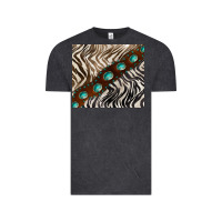 Vintage Black zebra gemstone leather Vintage Tee - BarkalooDesign
