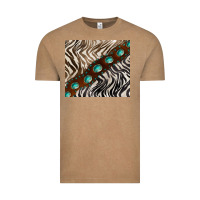 Vintage Coffee zebra gemstone leather Vintage Tee - BarkalooDesign