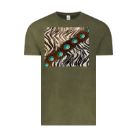 Vintage Olive zebra gemstone leather Vintage Tee - BarkalooDesign