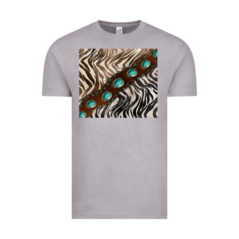 Zebra Gemstone Leather Vintage Tee by BarkalooDesign | Teevron
