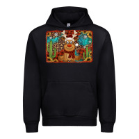 Black western christmas reindeer with background Urban Hoodie - Jasminsmagicworld