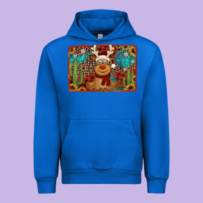 Western Christmas Reindeer With Background Urban Hoodie Designed By Jasminsmagicworld