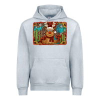 Heather Grey western christmas reindeer with background Urban Hoodie - Jasminsmagicworld