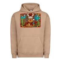 Pigment Burro western christmas reindeer with background Urban Hoodie - Jasminsmagicworld