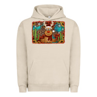 Pigment French Oak western christmas reindeer with background Urban Hoodie - Jasminsmagicworld