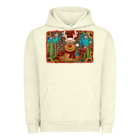 Pigment Pistachio western christmas reindeer with background Urban Hoodie - Jasminsmagicworld