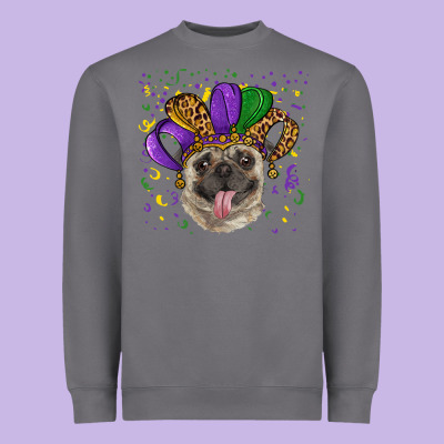 Heavyweight Sweatshirt Mardi gras hat pug