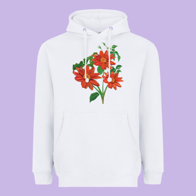 Tithonia Fiesta Del Sol Sunflower Heavyweight Hoodie Designed By Lillyallendesigns